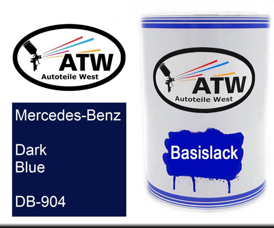 Mercedes-Benz, Dark Blue, DB-904: 500ml Lackdose, von ATW Autoteile West.